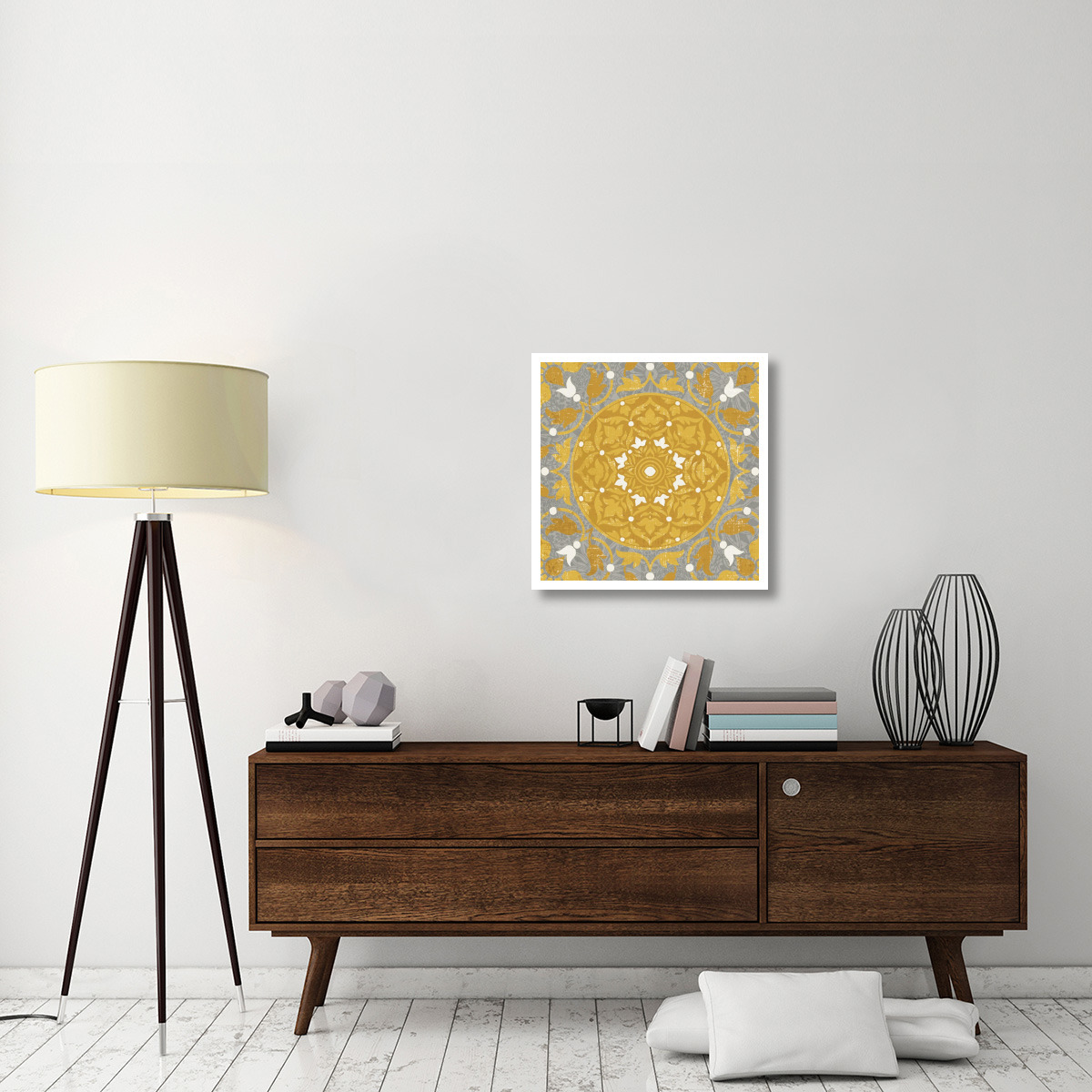 Inspired India Yellow III -Paper Art-26&quotx26"