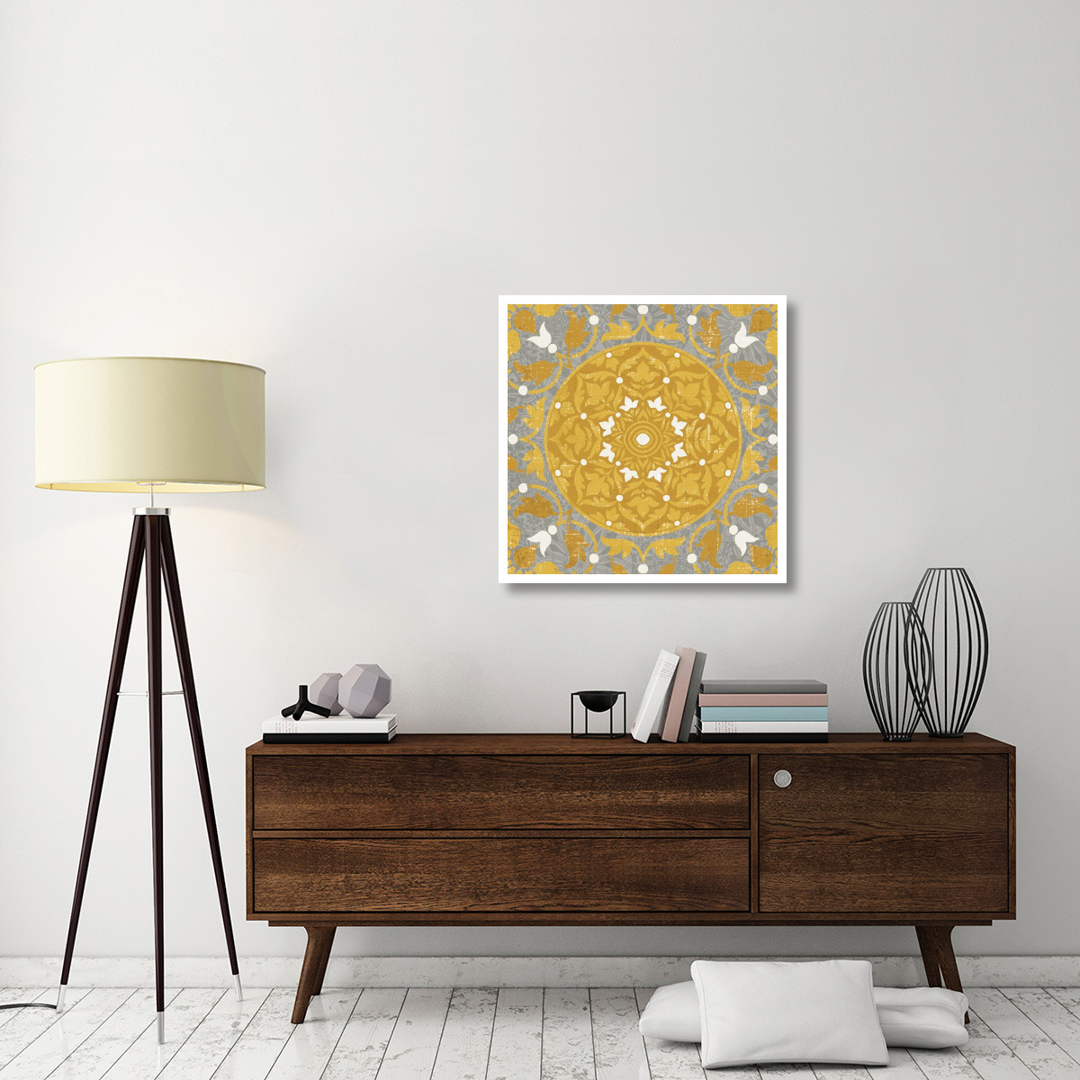 Inspired India Yellow III -Paper Art-32&quotx32"