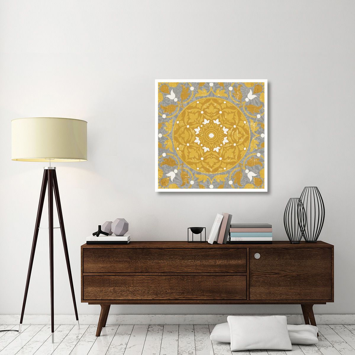 Inspired India Yellow III -Paper Art-38&quotx38"