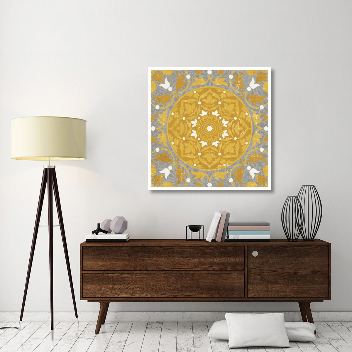 Inspired India Yellow III -Paper Art-42&quotx42"