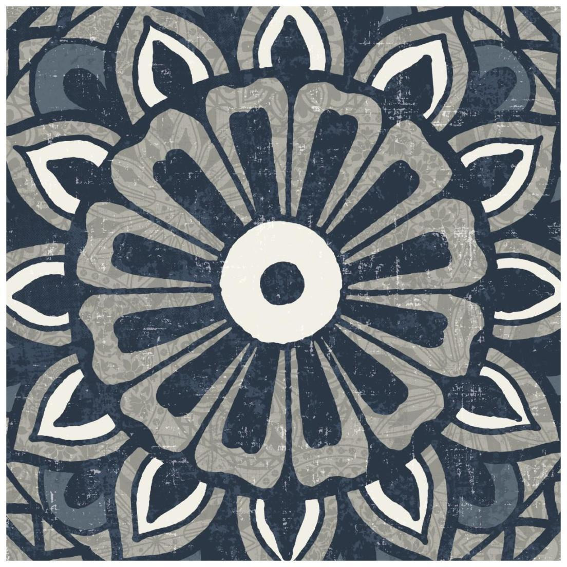 Inspired India Blue IV -Paper Art-20&quotx20"
