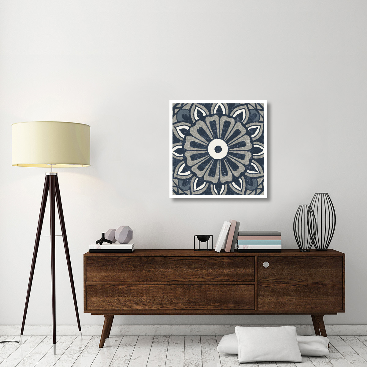 Inspired India Blue IV -Paper Art-32&quotx32"