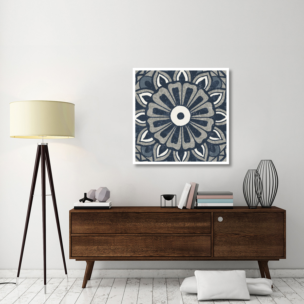 Inspired India Blue IV -Paper Art-38&quotx38"