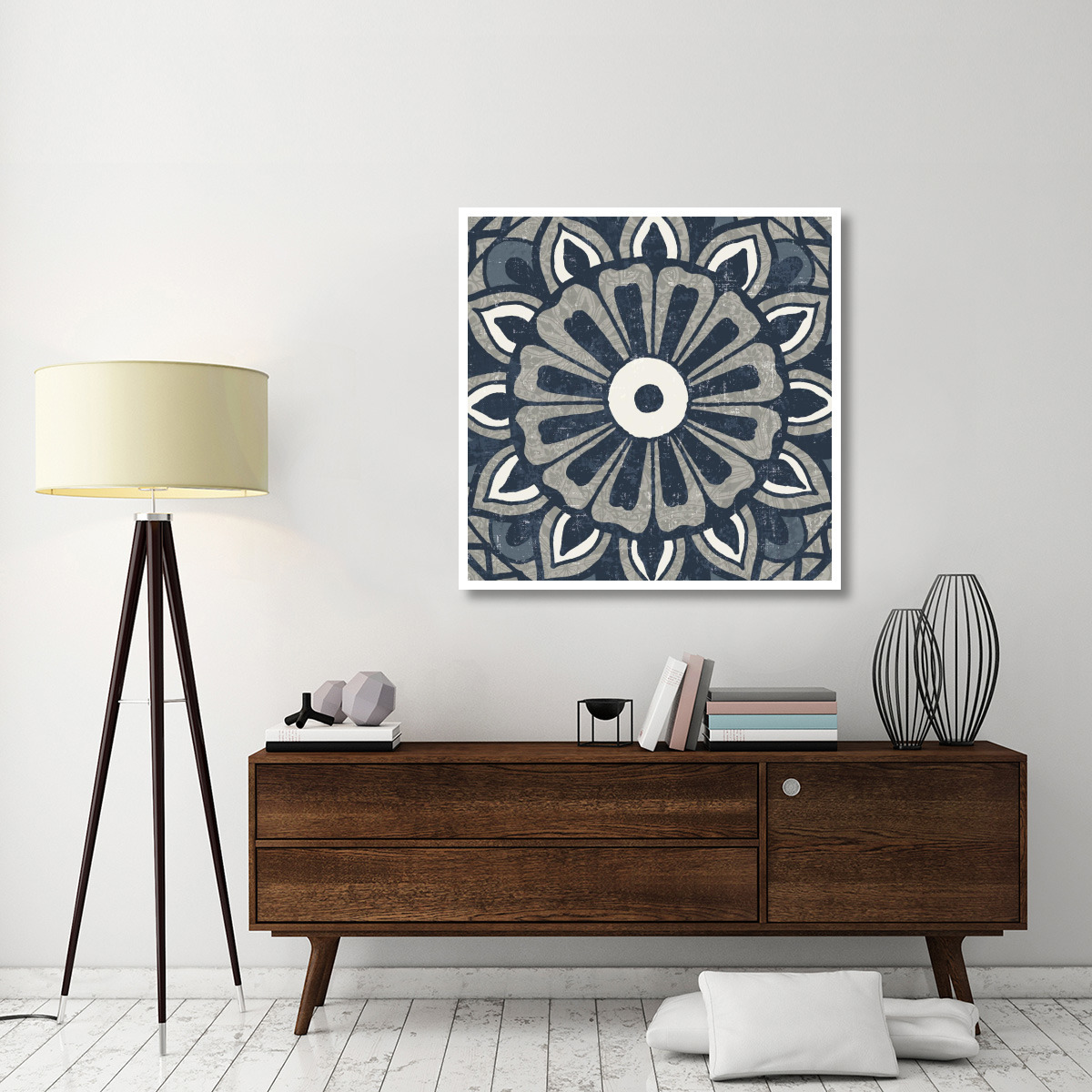 Inspired India Blue IV -Paper Art-42&quotx42"