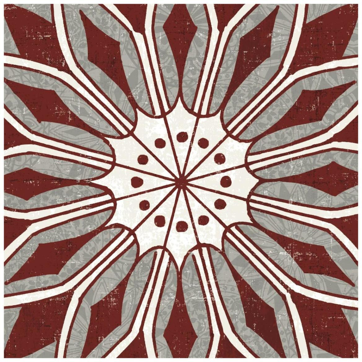 Inspired India Red V -Paper Art-42&quotx42"