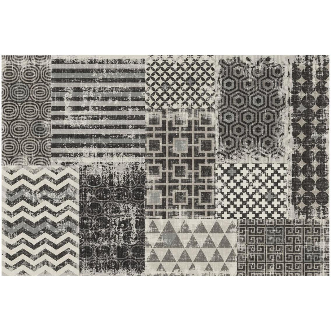 Geometric Patchwork Moon Mist -Paper Art-32&quotx22"