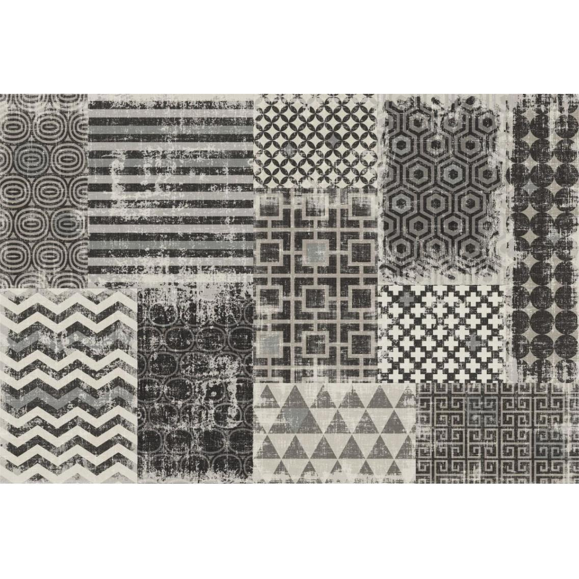 Geometric Patchwork Moon Mist -Paper Art-38&quotx26"