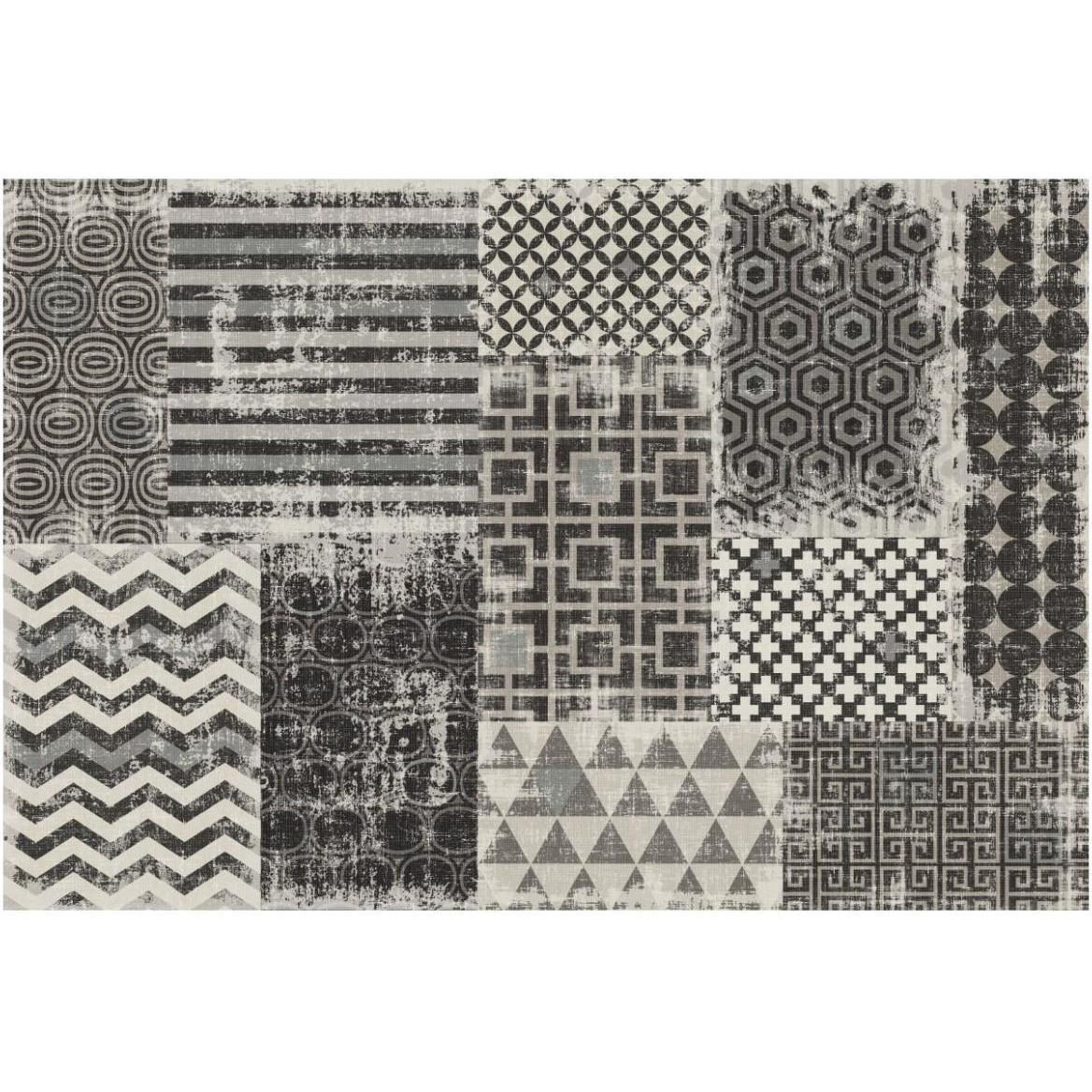 Geometric Patchwork Moon Mist -Paper Art-62&quotx42"