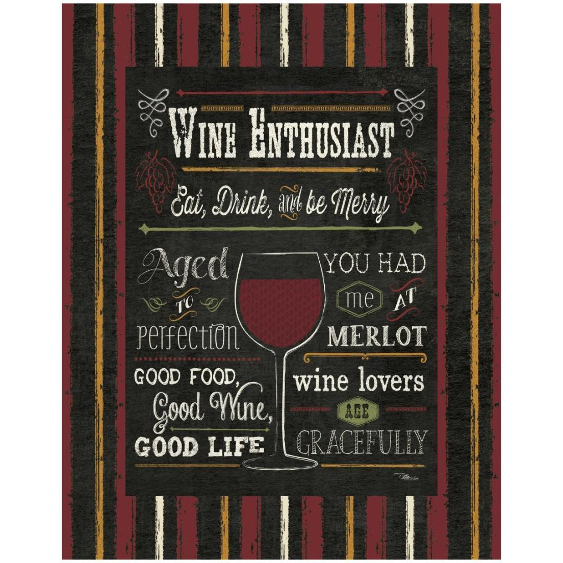 Wine Enthusiast II -Paper Art-18&quotx22"