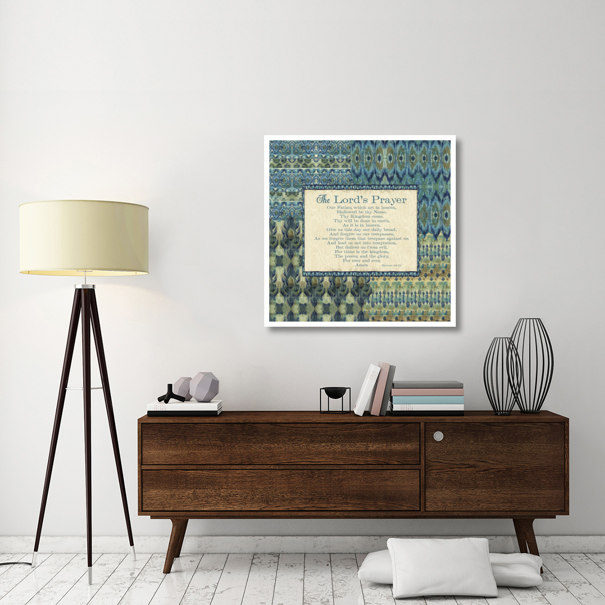 Mirage III Words Blue -Paper Art-38&quotx38"