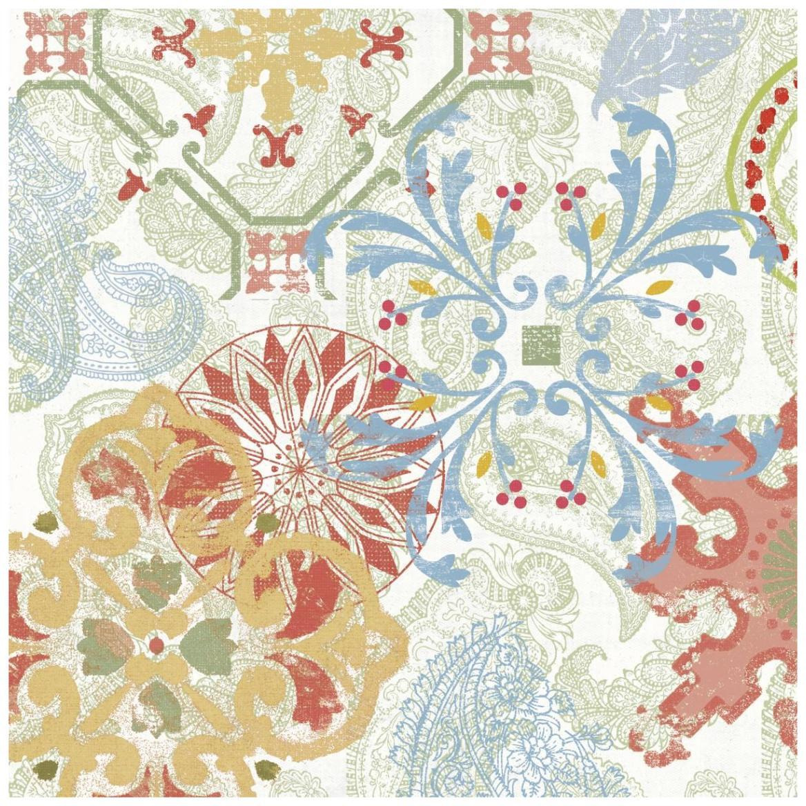 Crimson Stamps II Spring -Paper Art-42&quotx42"
