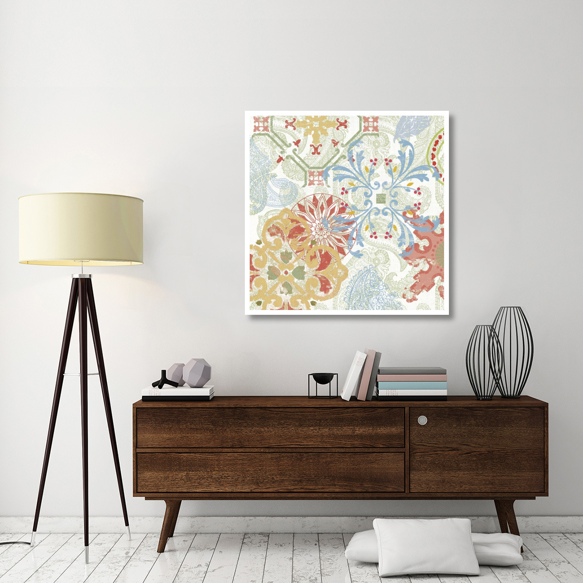 Crimson Stamps II Spring -Paper Art-42&quotx42"