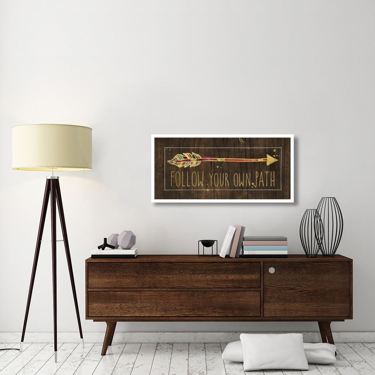 Beautiful Arrows III on Wood -Paper Art-46&quotx21.8"