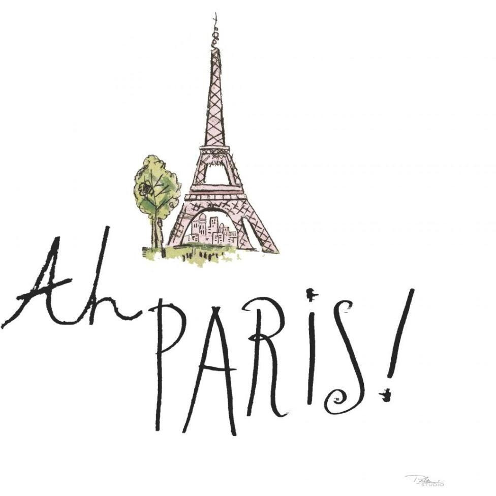 Ah Paris I on White -Paper Art-38&quotx38"