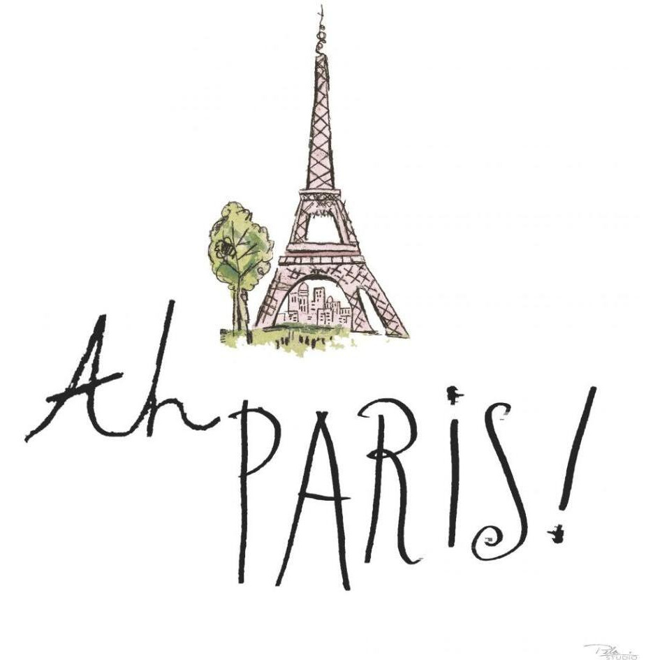 Ah Paris I on White -Paper Art-42&quotx42"