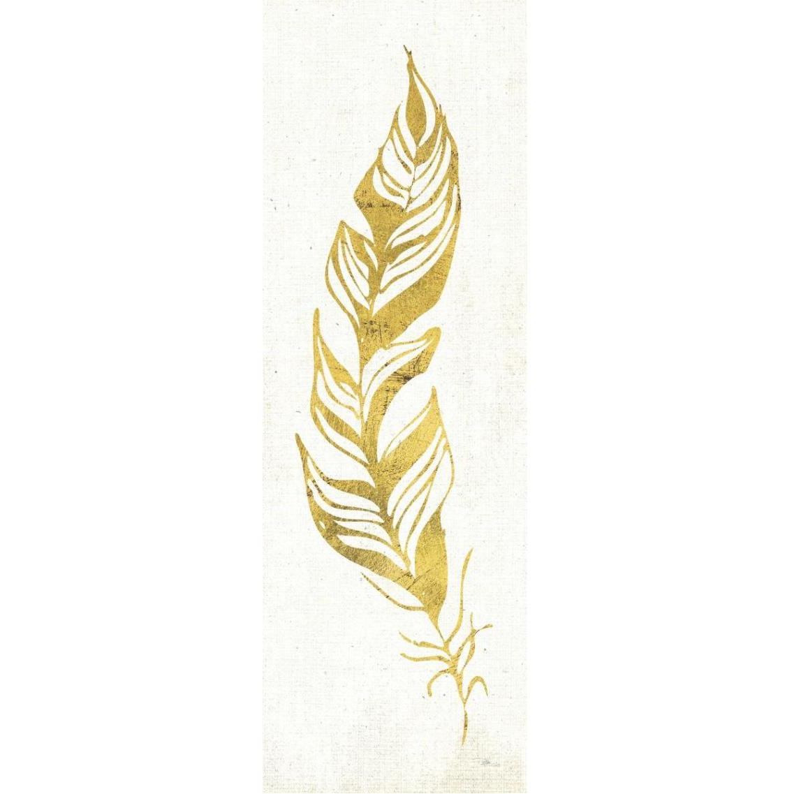 Gold Water Feather I -Paper Art-14&quotx38"