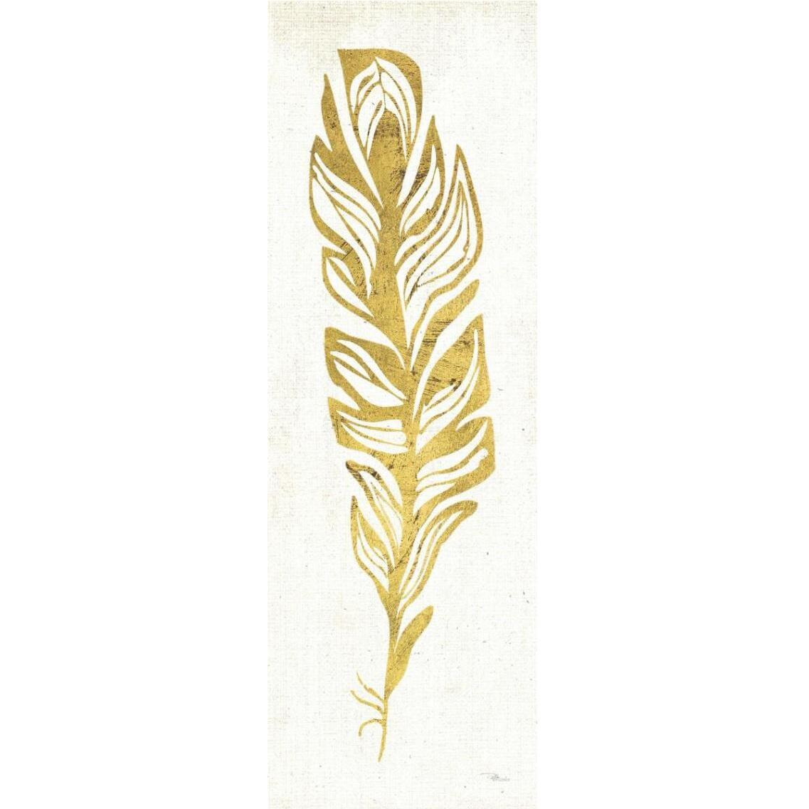 Gold Water Feather II -Paper Art-14&quotx38"