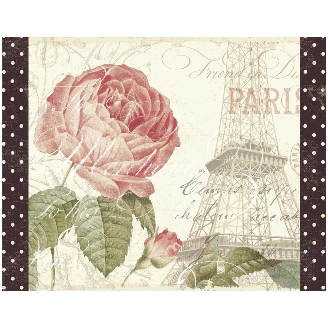 La Vie En Rose I with Border -Paper Art-30&quotx24"