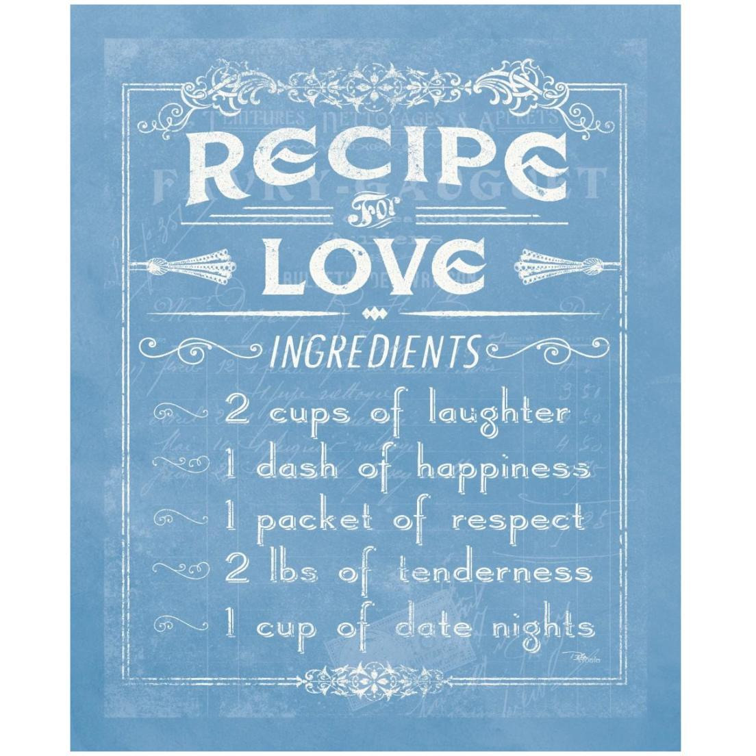Life Recipes I Blue -Paper Art-18&quotx22"