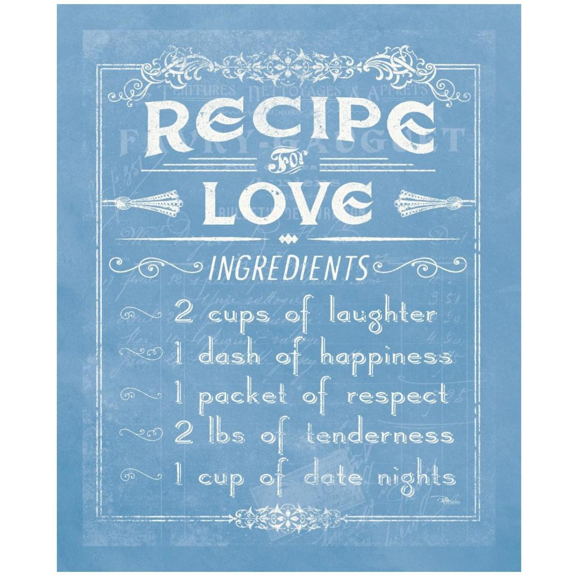 Life Recipes I Blue -Paper Art-24&quotx30"