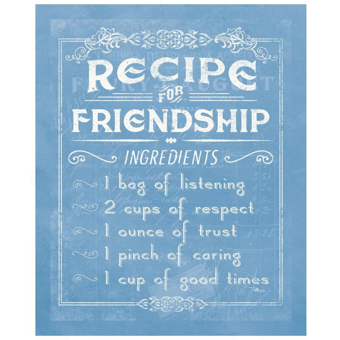 Life Recipes III Blue -Paper Art-22&quotx26"