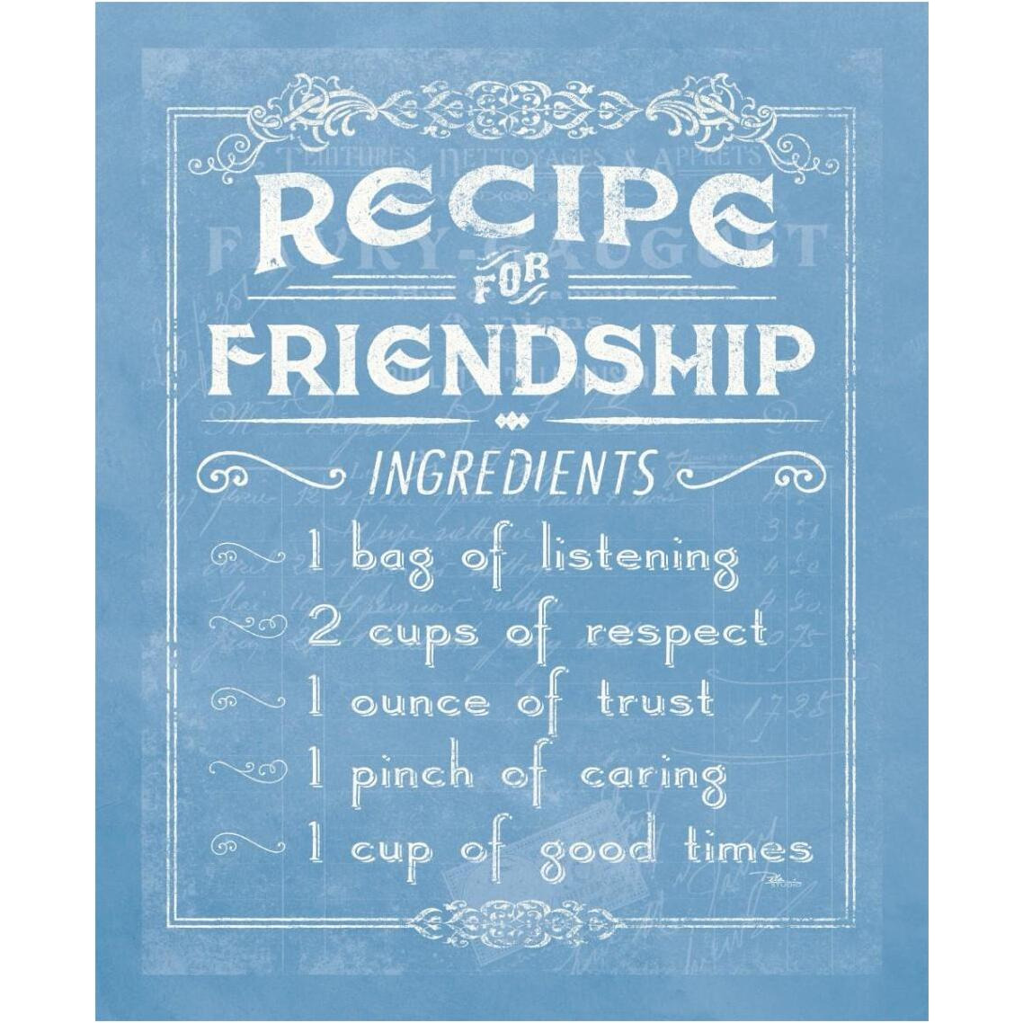 Life Recipes III Blue -Paper Art-30&quotx37"