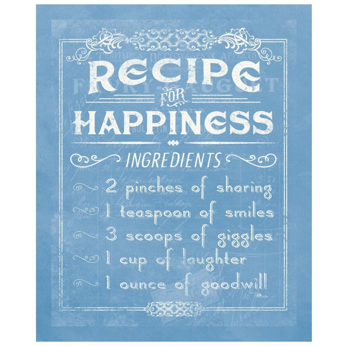 Life Recipes IV Blue -Paper Art-22&quotx26"