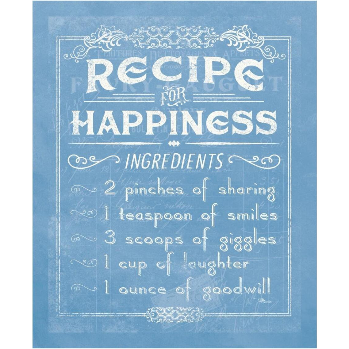 Life Recipes IV Blue -Paper Art-30&quotx37"