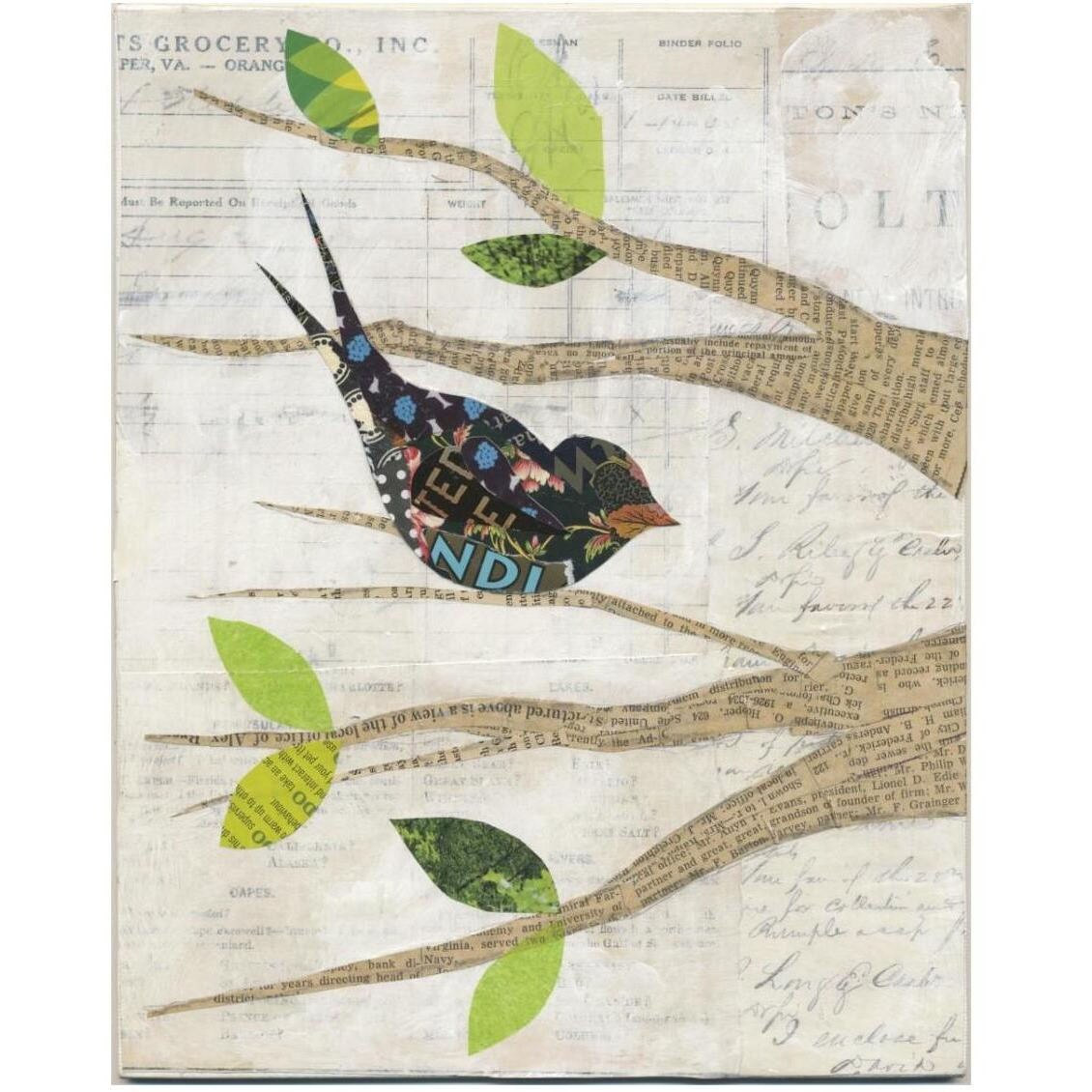 Birds in Spring III -Paper Art-24&quotx30"