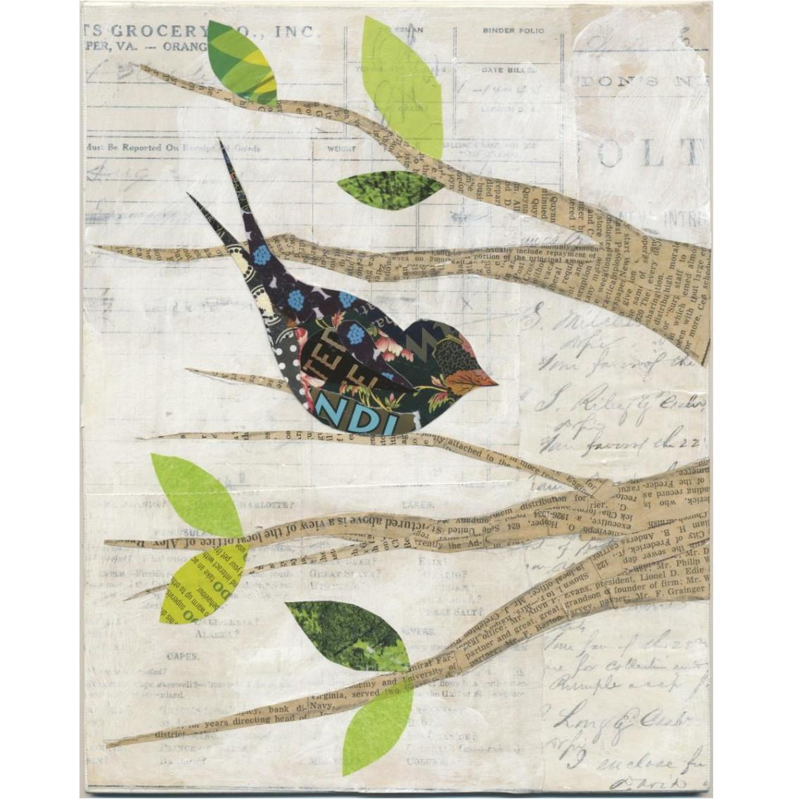 Birds in Spring III -Paper Art-30&quotx37"