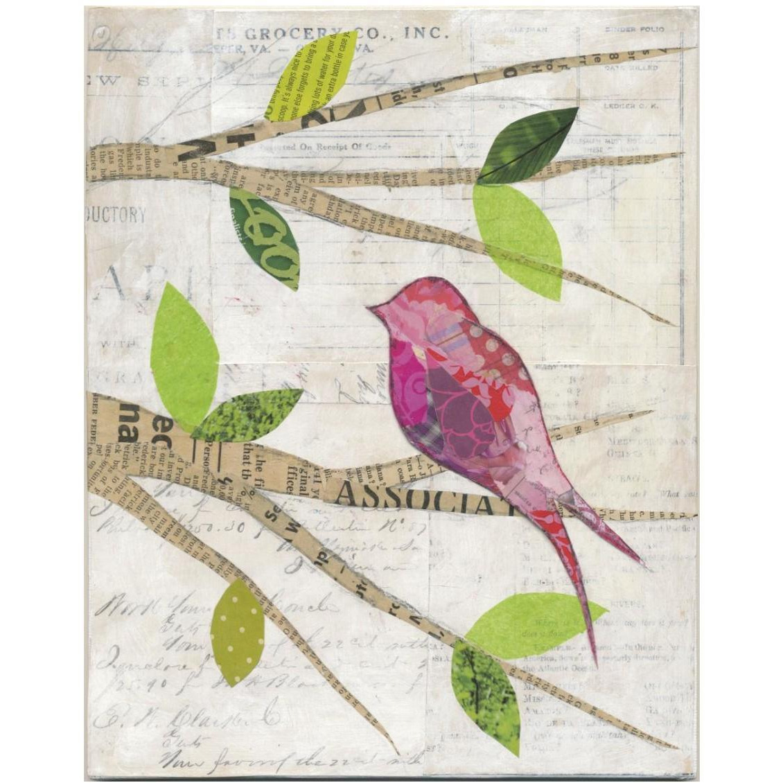 Birds in Spring IV -Paper Art-24&quotx30"
