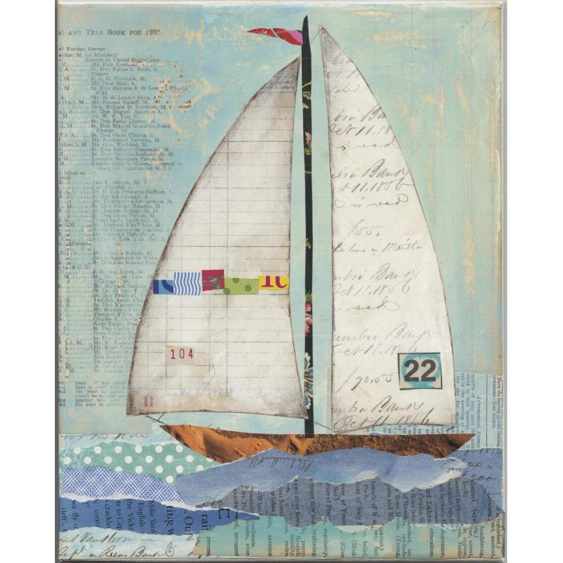 At the Regatta II -Paper Art-24&quotx30"