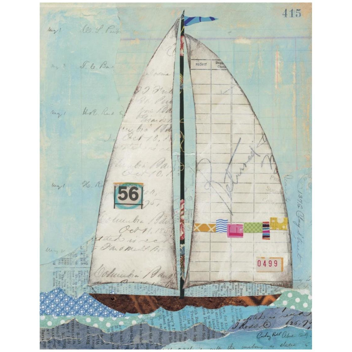 At the Regatta IV -Paper Art-24&quotx30"