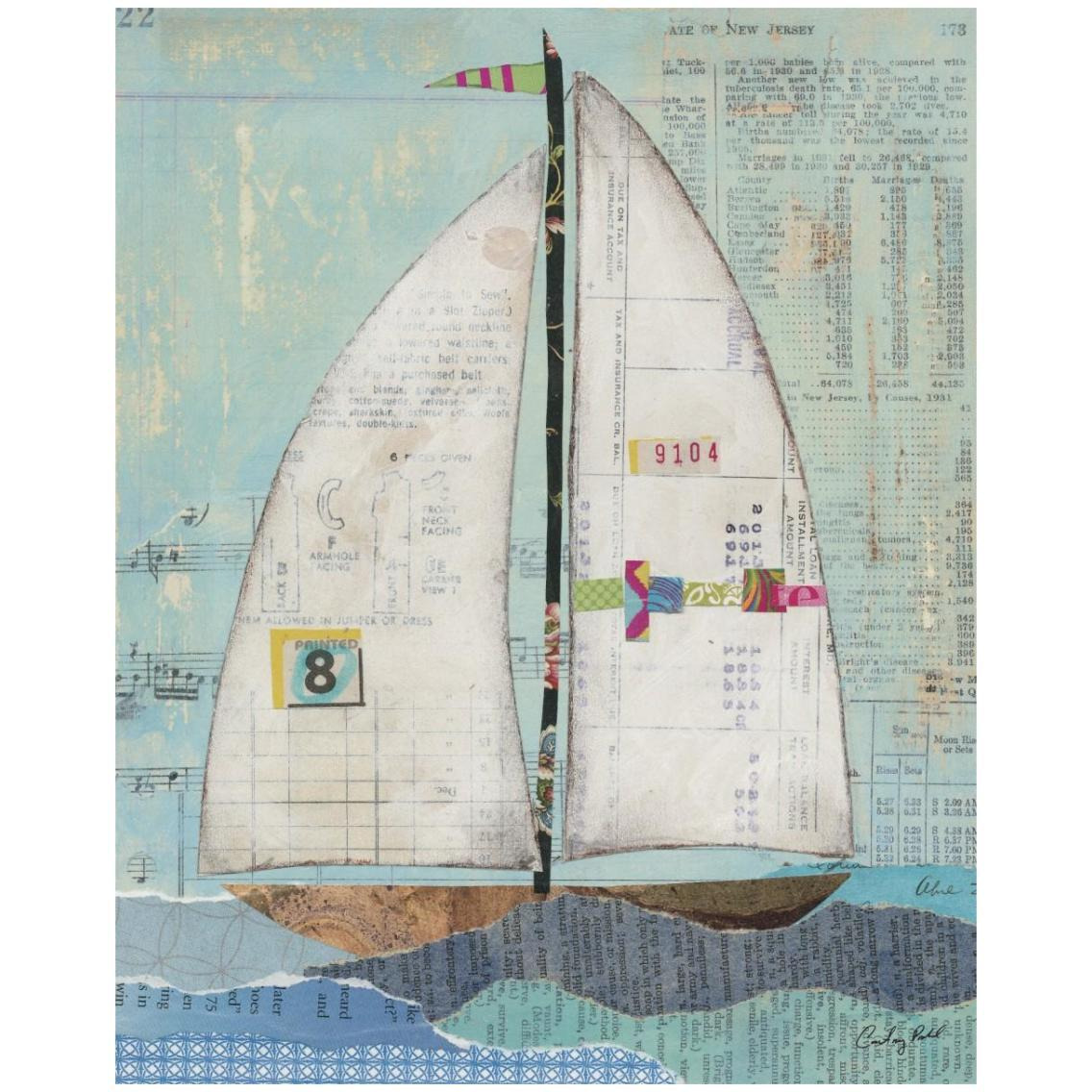 At the Regatta I -Paper Art-24&quotx30"