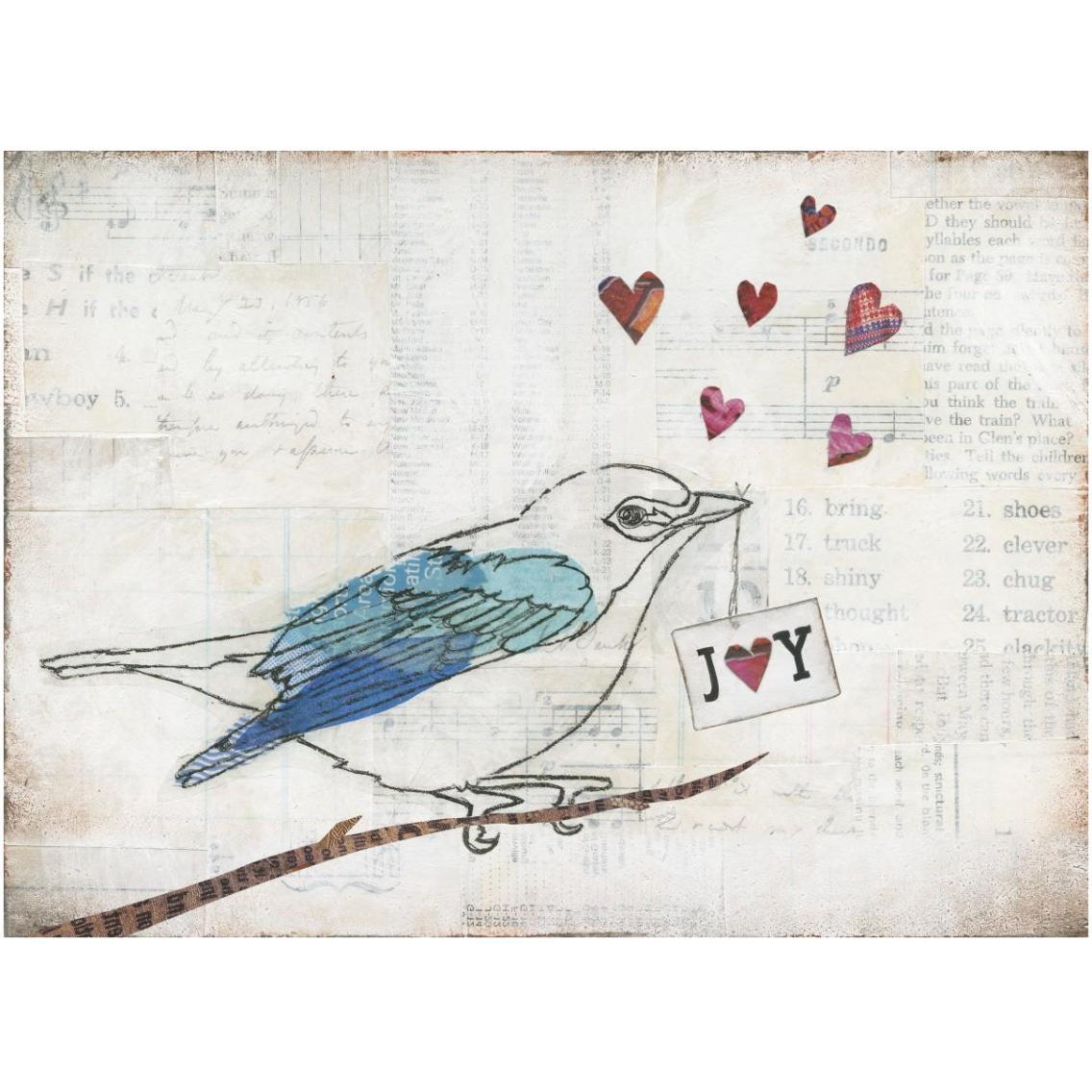 Love Birds I Joy -Paper Art-34&quotx26"