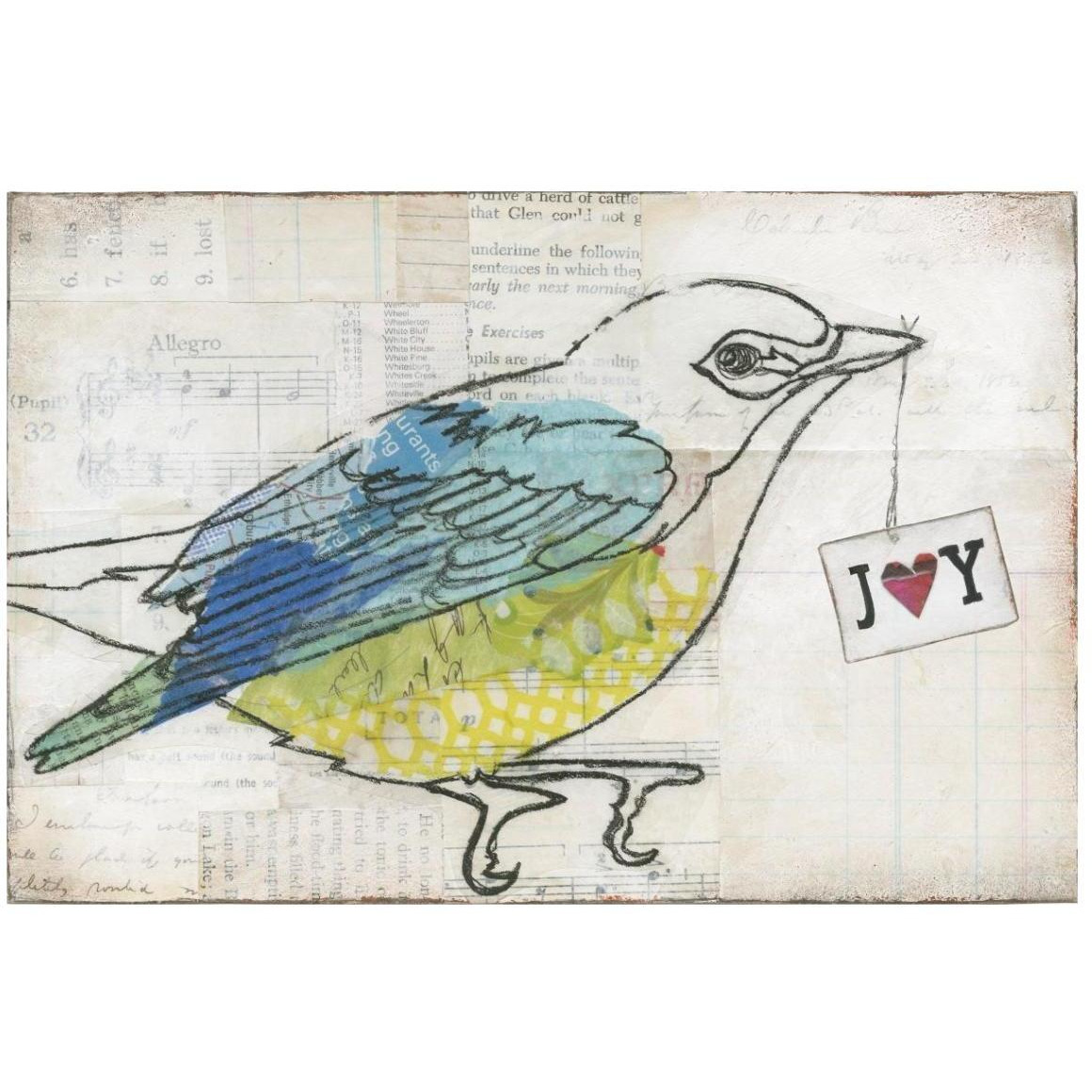 Love Birds III Joy -Paper Art-20&quotx14"