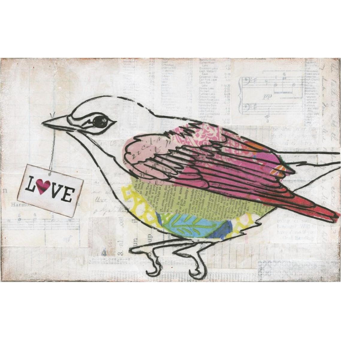 Love Birds IV Love -Paper Art-38&quotx26"