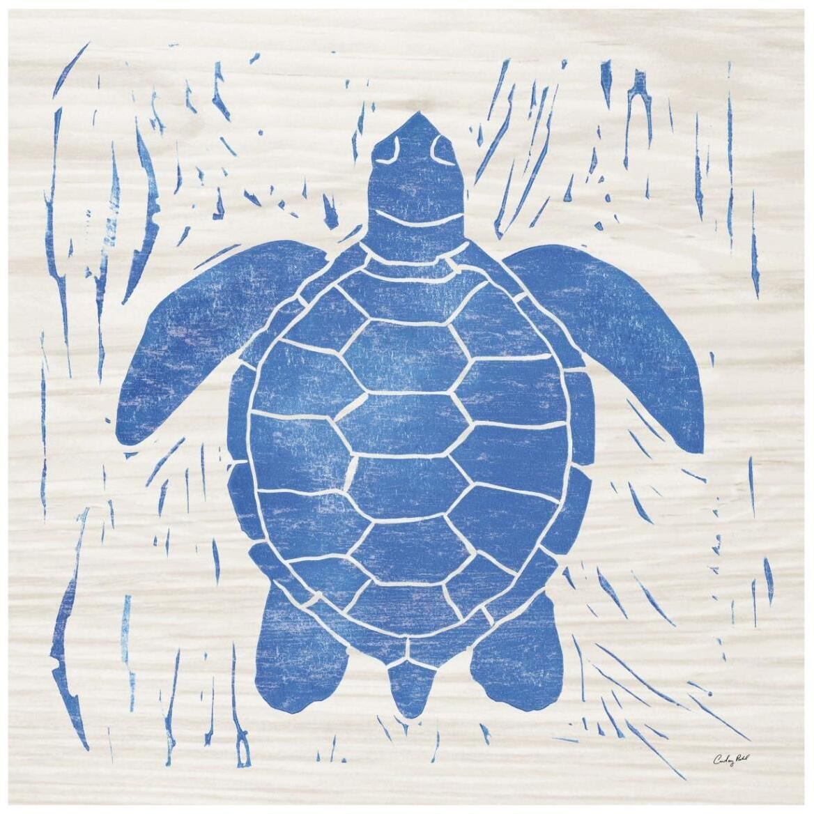 Sea Creature Turtle Blue -Paper Art-42&quotx42"