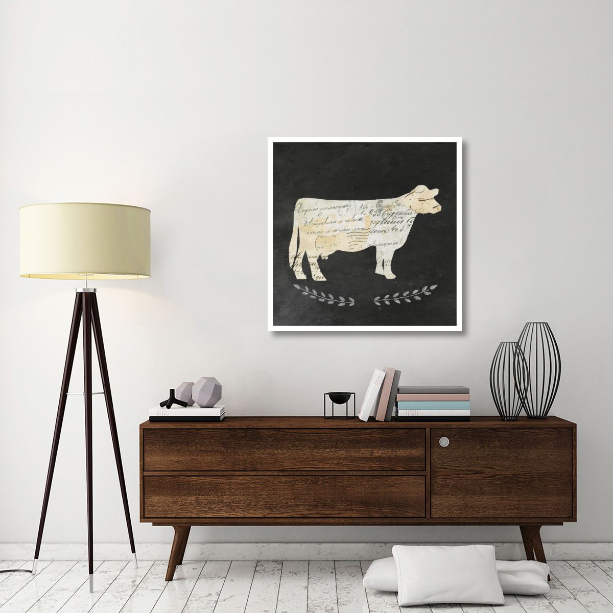 La Vache Cameo Sq no Words -Paper Art-38&quotx38"
