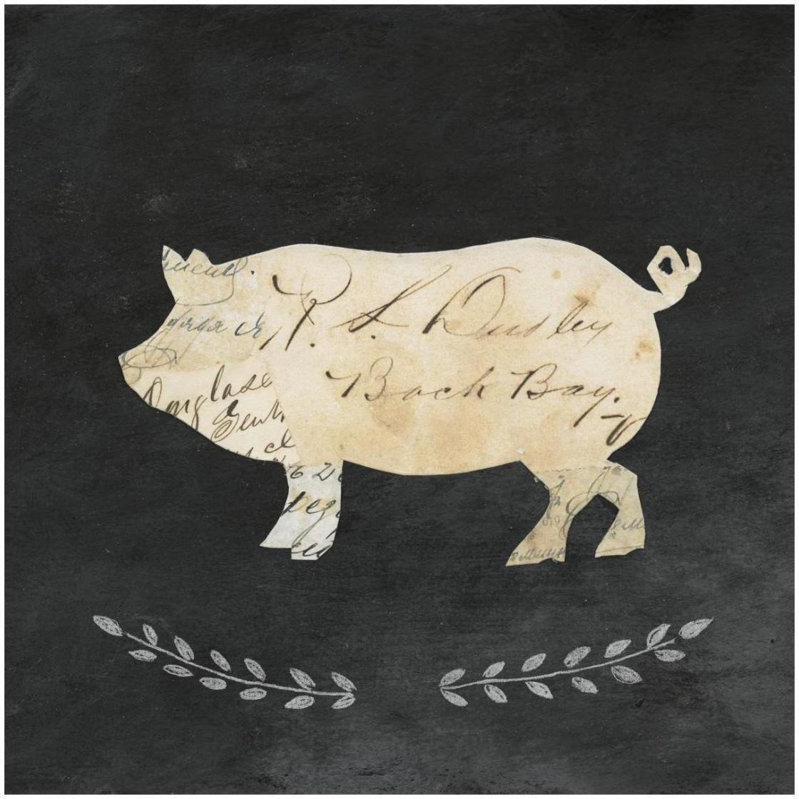 Le Cochon Cameo Sq no Words -Paper Art-26&quotx26"
