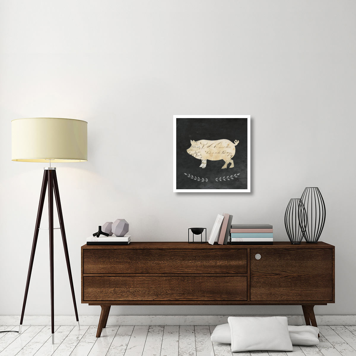 Le Cochon Cameo Sq no Words -Paper Art-26&quotx26"