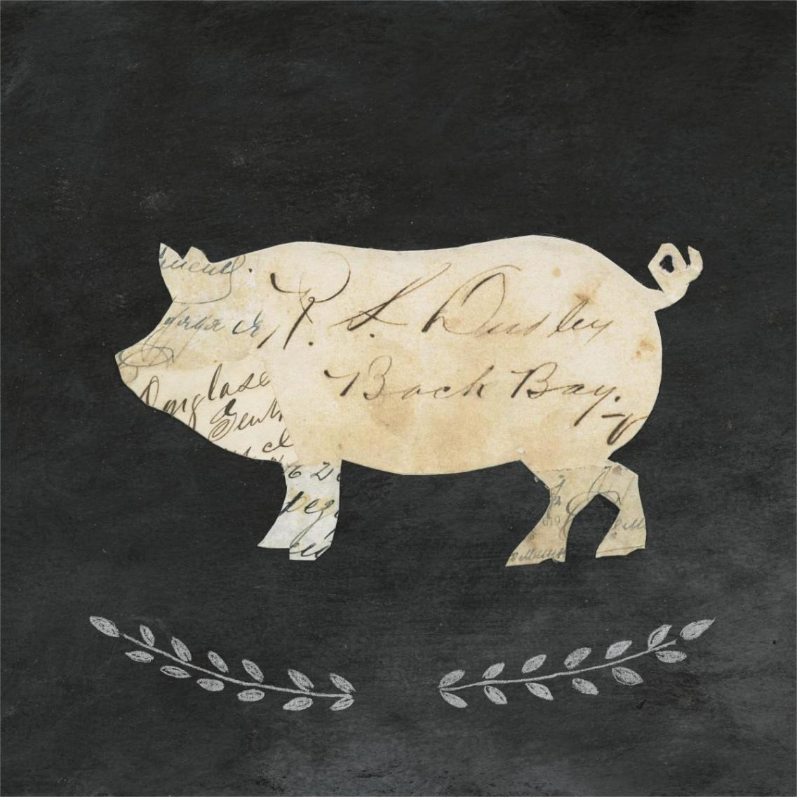Le Cochon Cameo Sq no Words -Paper Art-38&quotx38"