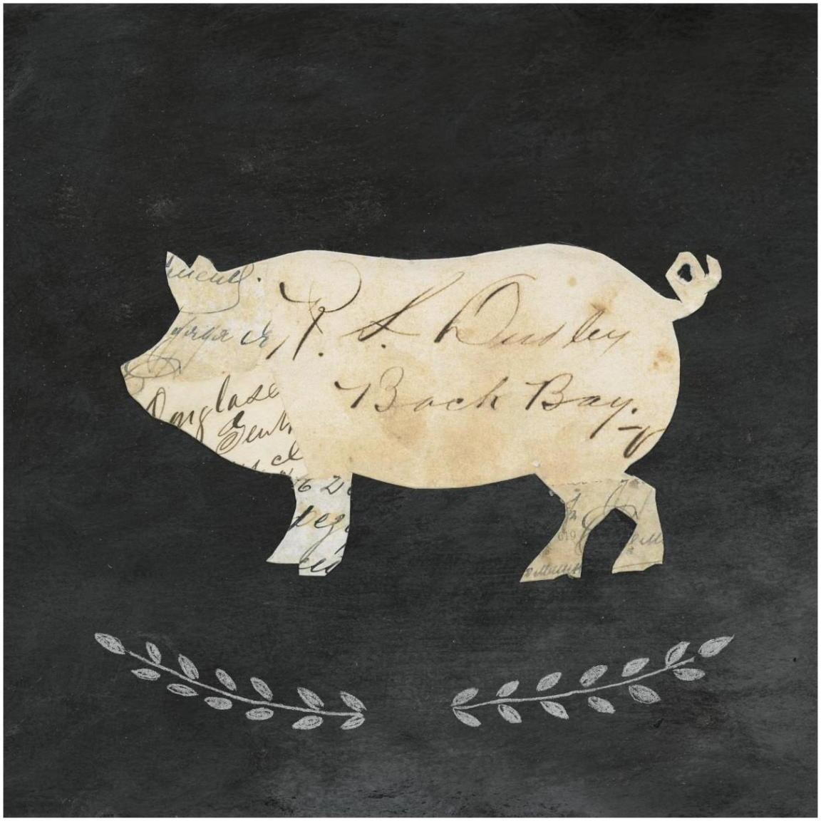 Le Cochon Cameo Sq no Words -Paper Art-42&quotx42"