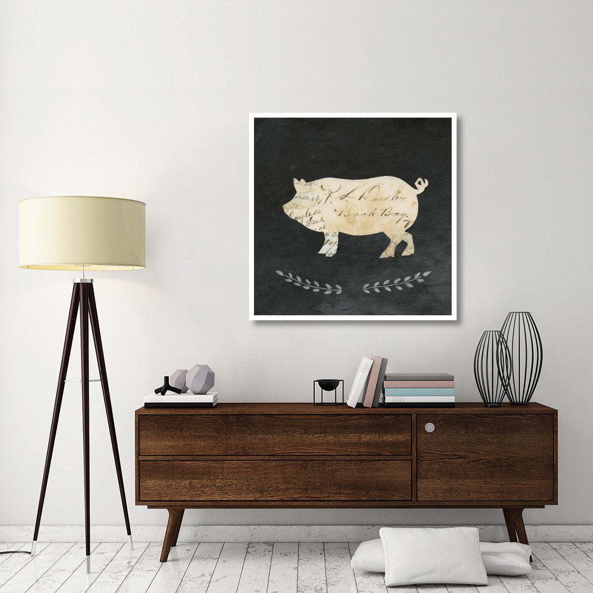 Le Cochon Cameo Sq no Words -Paper Art-42&quotx42"