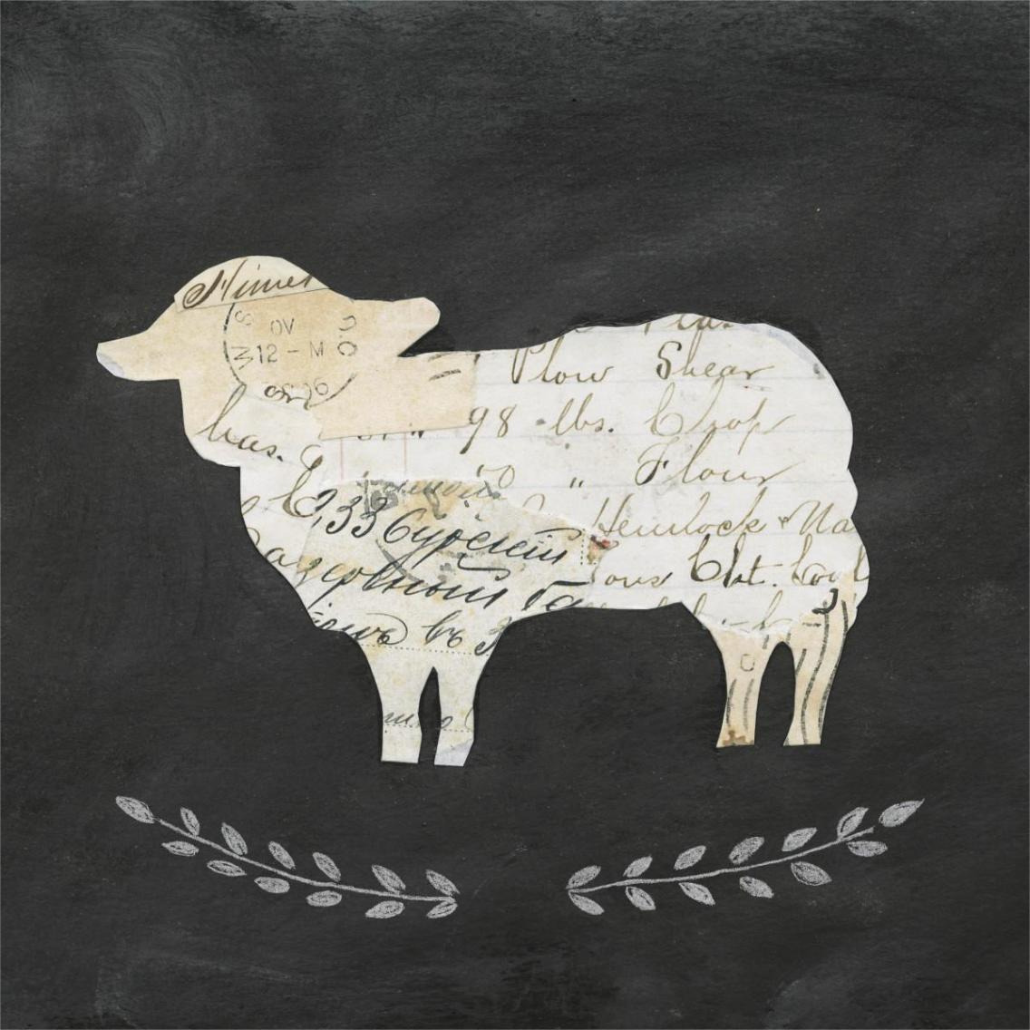 Le Mouton Cameo Sq no Words -Paper Art-38&quotx38"