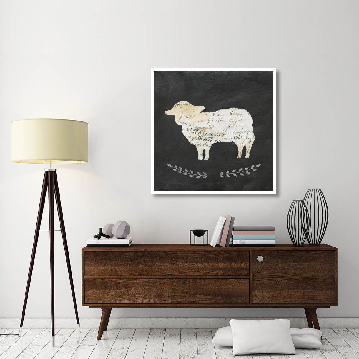 Le Mouton Cameo Sq no Words -Paper Art-42&quotx42"