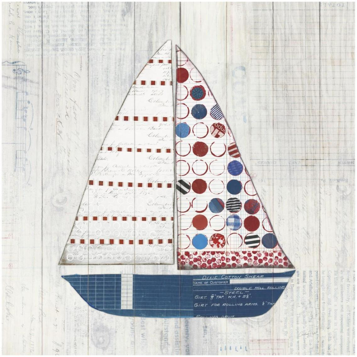 Wind and Waves I Nautical -Paper Art-32&quotx32"