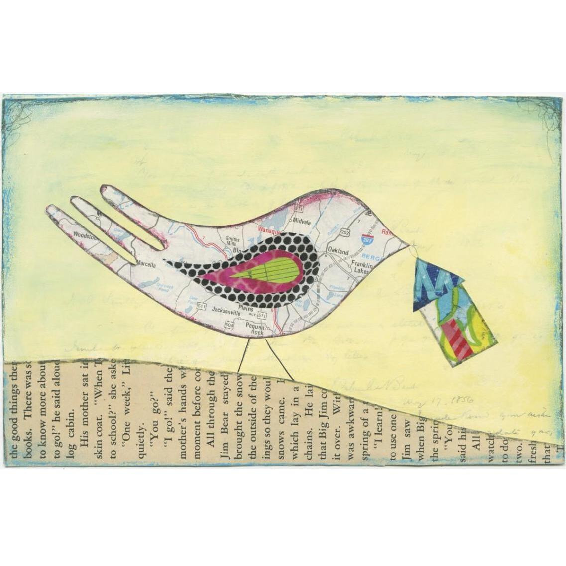 Mapping the Way Home I -Paper Art-38&quotx26"