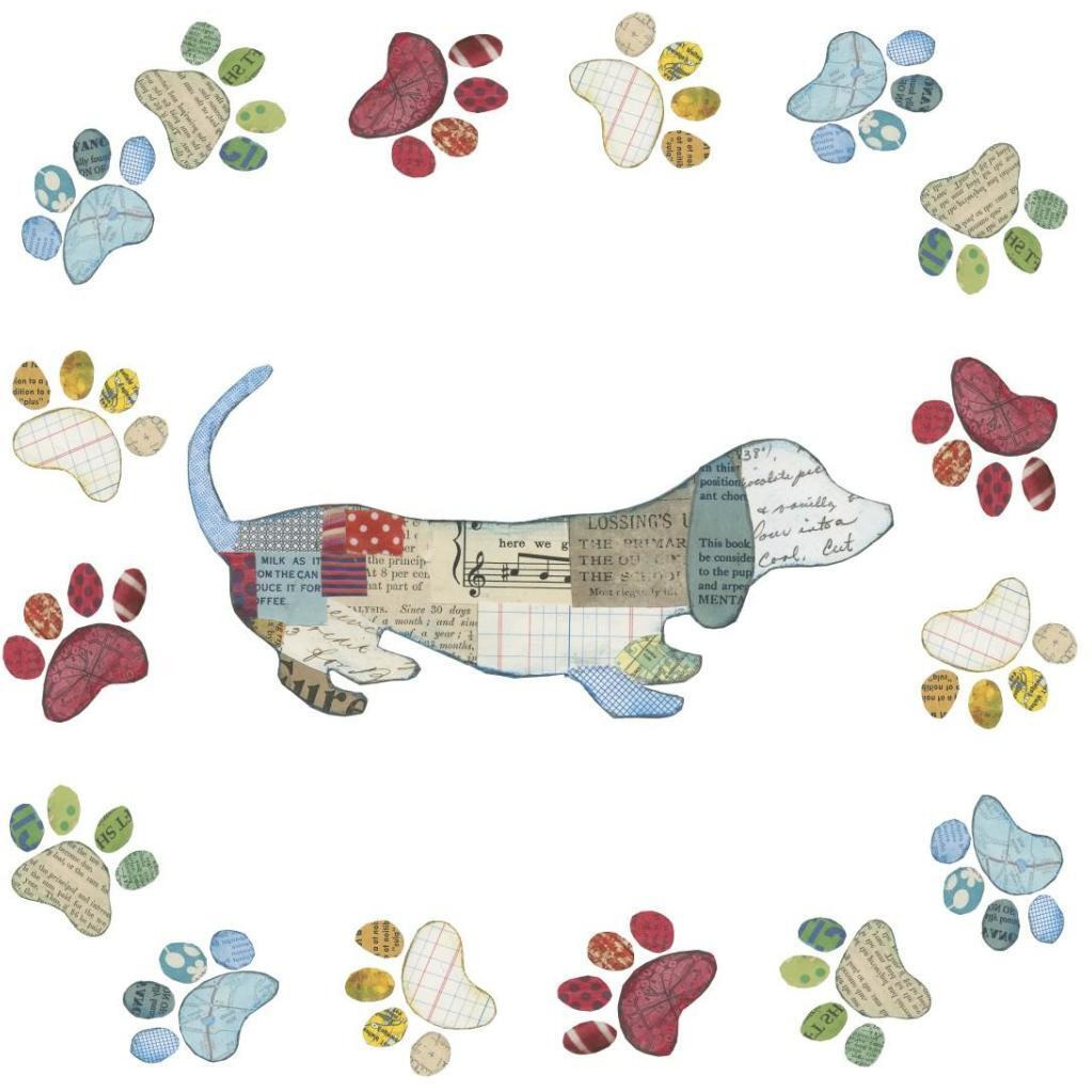 Good Dog III Sq with Border -Paper Art-32&quotx32"