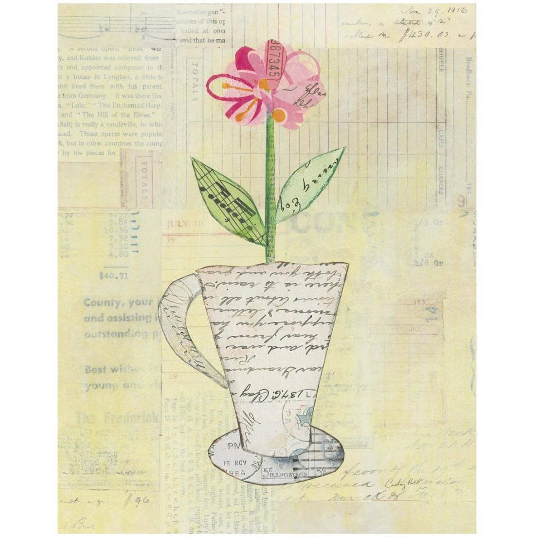 Teacup Floral II on Print -Paper Art-18&quotx22"